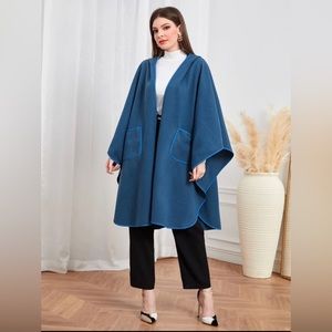 SHEIN Blue Cape Jacket